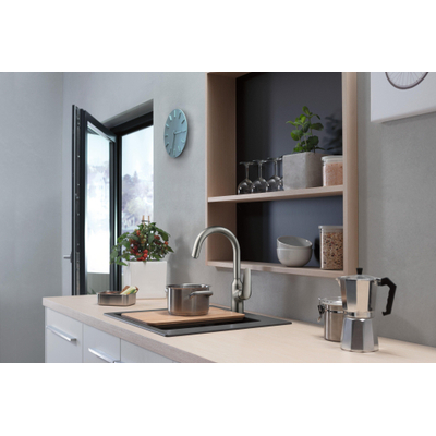 Hansgrohe M42 M421-H220 Mitigeur de cuisine 1 trou avec bec pivotant à 360° chrome