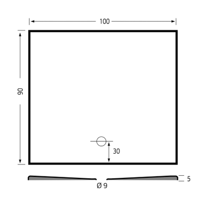 Xenz Flat Plus Douchebak - 90x100cm - Rechthoek - Ebony (zwart mat)