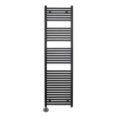 Sanicare Lumara Radiateur electrique - 170x50cm - 1026W - thermostat chrome - en bas à gauche - aluminium - noir mat
