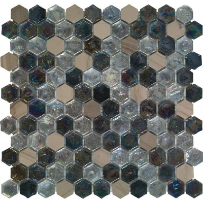 Dune Materia Mosaics Mozaiektegel 29x30cm Kassiani 8mm Mat/glans Bont Multicolor