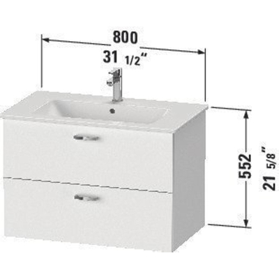 Duravit XBase Meuble sous-lavabo 2 tiroir(s) 80x55.2x47.5cm Graphite mat
