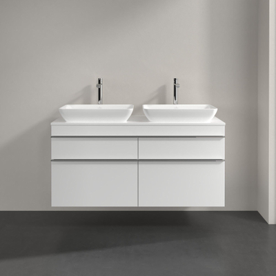 Villeroy & Boch Venticello Meuble sous lavabo 125.7x50.2x60.6cm avec 4 tiroirs pour 2 lavabos à poser blanc brillant