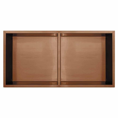 Qisani flow niche encastrable 2 compartiments 30.5x61cm cuivre pvd brossé (cuivre)