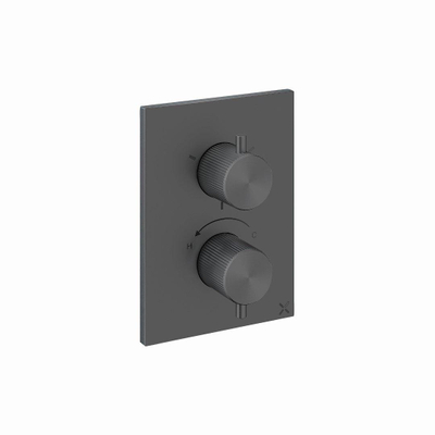 Crosswater Crossbox 3ONE6 Inbouwthermostaat - thermostatisch - 3 functies - met inbouwdeel - slate gunmetal (antraciet)