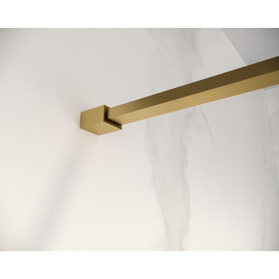 FortiFura Galeria barre de renfort rallongée 200cm pour douche à l'italienne - avec kit de fixation - Laiton brossé