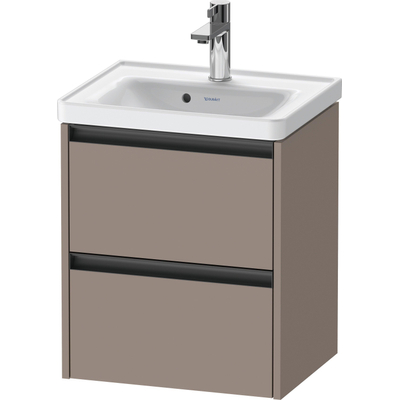 Duravit Ketho.2 Wastafelonderbouwkast - met 2 laden - 48.4x37.5x54.9cm - met grepen antraciet - basalt mat