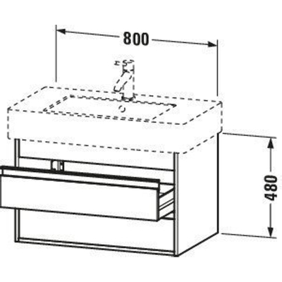 Duravit Ketho Meuble sous-lavabo avec 2 tiroirs 80x45.5x41cm pour Vero 032985 blanc