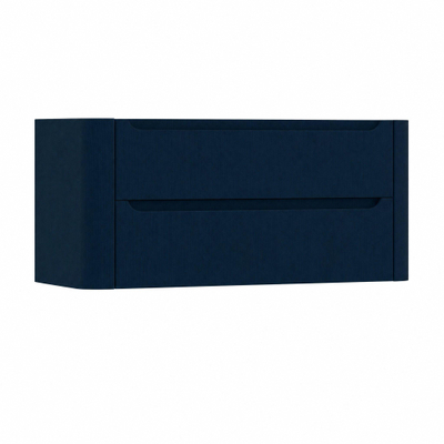 H&R Badmeubelen Juice Meuble sous-lavabo - 120x45x50cm - coins arrondis - 2 tiroirs - poignée intégrée - chêne bleu