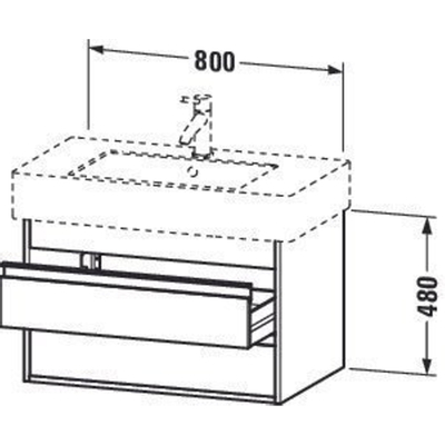 Duravit Ketho Meuble sous-lavabo avec 2 tiroirs 80x45.5x41cm pour Vero 032985 basalte