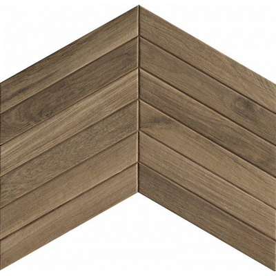 ÉCHANTILLON Terravito Elmare carreau mural et de sol - 7.5x45cm - 9mm - Rectangulaire - Aspect bois - Brown Chevron Mat