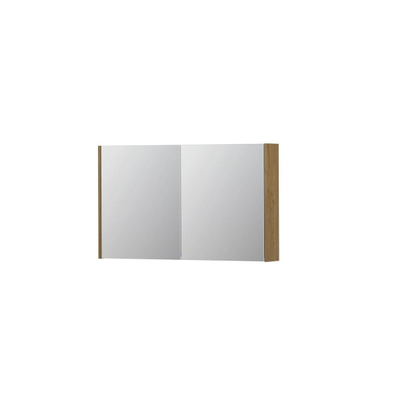 INK SPK1 spiegelkast – 100x60x14 cm – 2 deuren, dubbelzijdige spiegeldeuren – Fineer Natur