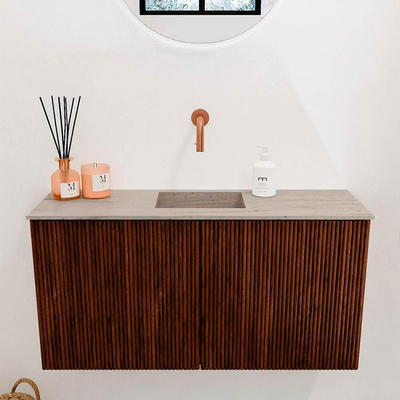 Mondiaz JOYA-DLUX 80cm toiletmeubel - kleur Ruby - Wastafel FAYE positie Midden Zonder kraangat kleur Saba.