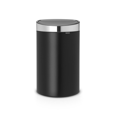 Brabantia Touch Bin Afvalemmer - 40 liter - kunststof binnenemmer - matt black - matt steel fingerprint proof