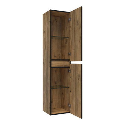 BRAUER Joy Edge Armoire de salle de bains - 160x35x35cm - 2 portes - ouverture à gauche ou à droite - sans poignée - Chateau