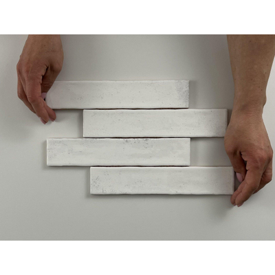 ÉCHANTILLON Terravito Dorelia carreau mural - 5x25cm - White brillant (blanc)