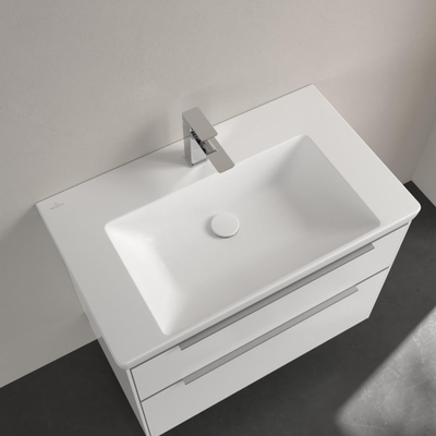 Villeroy & boch subway 3.0 lavabo de meuble 80x47x16,5cm rectangle 1 trou pour robinet sans trou de trop-plein pierre blanche mate céramique+