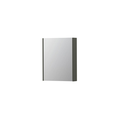 INK SPK2 Spiegelkast - 60x14x74cm - 1 deur - dubbelzijdige Spiegel - schakelaar en stopcontact - MDF lak Mat beton groen