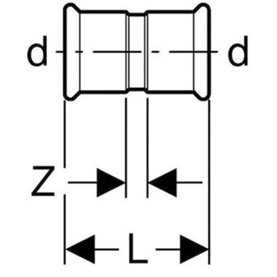 Geberit Mapress koper sok - 12mm - koper