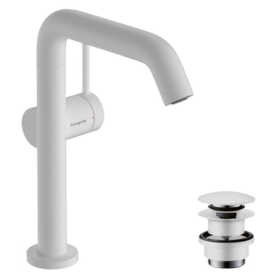 Hansgrohe Tecturis s 1 greeps wastafelkraan - 210 Fine - coolstart - draaibare uitloop en PushOpen - mat wit