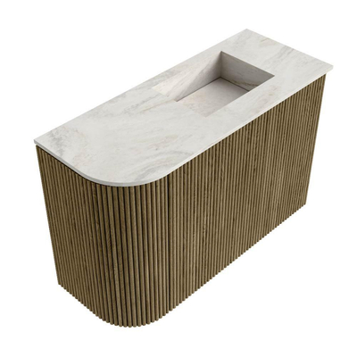 Mondiaz JOYA-DLUX 61.6cm toiletmeubel - ronding links kleur Dusk - Wastafel FAYE positie Rechts 1 kraangat kleur Ostra.