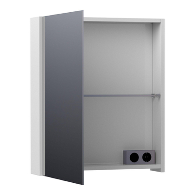 BRAUER Impress spiegelkast – 59x70x15 cm – linksdraaiend, dubbelzijdige spiegeldeurr – Wit hoogglans