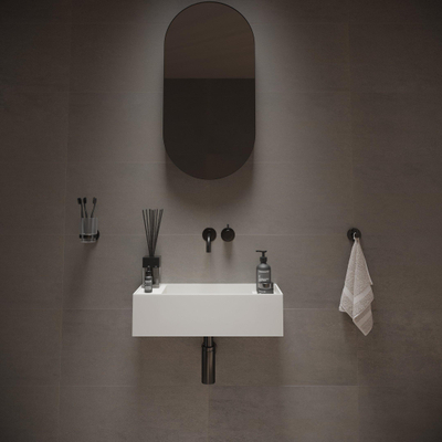 Ideavit SolidBliss Lavabo 55x22x15cm 0 trous de robinet Solid Surface mat blanc