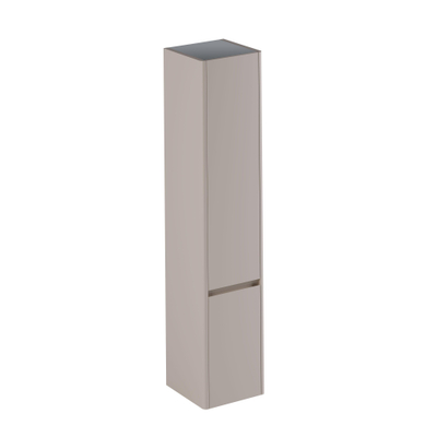 Thebalux Sunny Hoge Kast - 35x35x165cm - 2 deuren - linksdraaiend - greeploos - afgeronde hoeken - Houtfineer - Sahara Sand (beige)