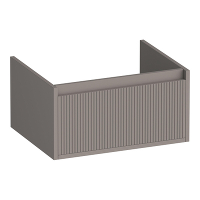 BRAUER Hope Wavy meuble sous lavabo 60 1 tiroir softclose sans poignée - 1 découpe pour le siphon - mat taupe