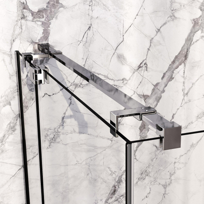 BRAUER Stellar Cabine de douche - 140x90x200cm - porte battante - revêtement verre - réversible - verre clair - Chrome