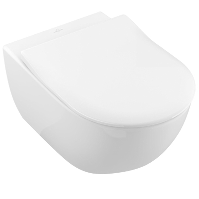 Villeroy & Boch Subway 2.0 WC sans bride DirectFlush avec abattant Slimseat frein de chute et déclipsable Ceramic+ Blanc Alpin SECOND CHOIX