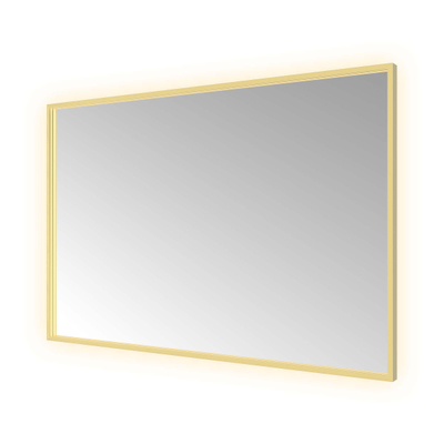 Hotbath &MORE Spiegel - 120x80cm - directe en indirecte LED - color changing - spiegelverwarming - dimbaar - met afstandsbediening - RVS 316 - PVD - geborsteld messing goud