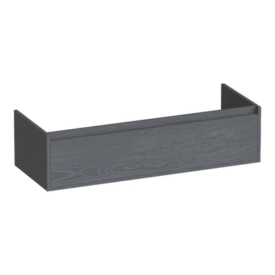 BRAUER Hope meuble sous-lavabo - 119x30x45.5cm - 2 tiroirs à fermeture douce - sans poignées - 2 découpes pour siphon - Timber Grey