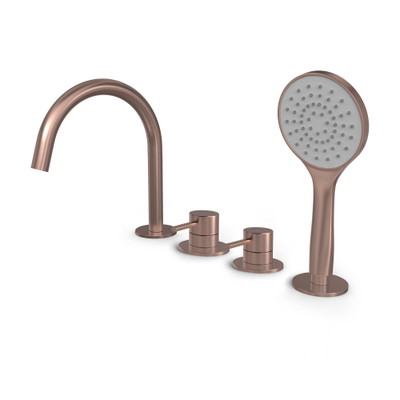 Hotbath Buddy Combinaison de bord de baignoire - avec bec - mitigeur monocommande - Cuivre brossé PVD