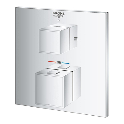 GROHE Grohtherm cube Kit d'habillage pour mitigeur thermostatique encastré avec inverseur pour douche à main et de tête chromé