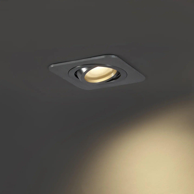 QAZQA Alberto Inbouwspot set - 1 spot - 9x11.2cm - inclusief dimbare led lamp - IP44 - Vierkant - Gunmetal