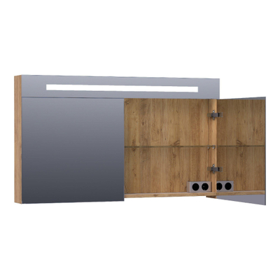 BRAUER Promise Deluxe armoire de toilette – 119 x 70 x 15 cm – LED directe – 2 portes, portes-miroir double face – Chateau