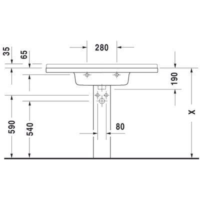 Duravit Starck 3 Philippe Starck - 3 meubelwastafel - 105x48.5cm - met wondergliss - wit