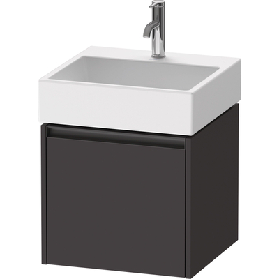 Duravit Ketho 2 meuble sous-lavabo avec 1 tiroir 48.4x46x44cm avec poignée anthracite graphite supermat