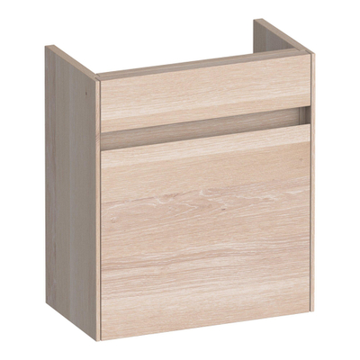 BRAUER Inspire meuble sous-lavabo pour lave-mains - 40x45x22cm - porte pivotant à droite - sans poignée - chêne à lamelles blanc