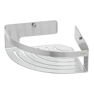 Tiger Caddy Panier de douche d'angle - 18,4x18,4x7cm - inox brossé