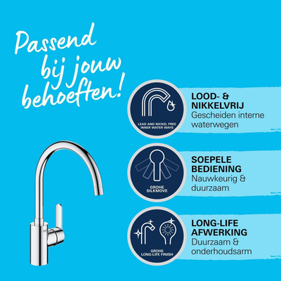 Grohe Get Keukenkraan - hoog - chroom