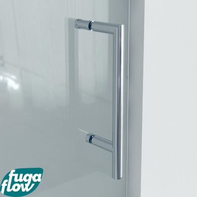FugaFlow Efficiente Vetro Porte de douche - 100x200cm - sans profilé - verre de sécurité - anti-calcaire - chrome