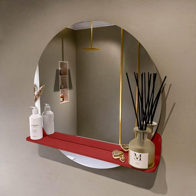 Mondiaz SPOT spiegel – Ø70 cm – met planchet – Fire (rood)