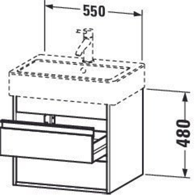 Duravit Ketho Meuble sous-lavabo avec 2 tiroirs 55x44x41cm pour Vero 045460 graphite