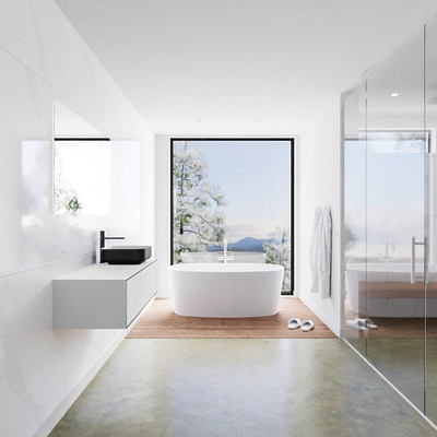 Mondiaz Lagom Meuble salle de bains 110x30.9x45cm Solid Surface Urban 1 tiroir avec lavabo BINX vasque à poser Droite 1 trou de robinet