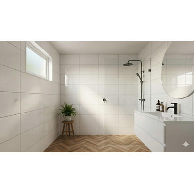 Kerabo wandtegel - 30x60cm - 9mm - Wit glans