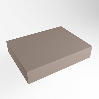 Mondiaz TOP 46 Plan sous vasque - 40x41x12cm - compatible comme plan de meuble - solid surface - Smoke