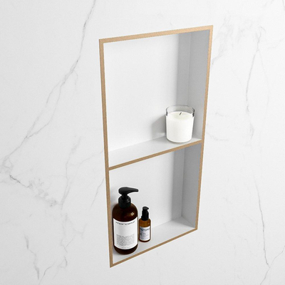 MONDIAZ EASY Nis - 59.5x29.5cm - geschikt voor in- of opbouw - 2 vakken - kleur Oro | Talc