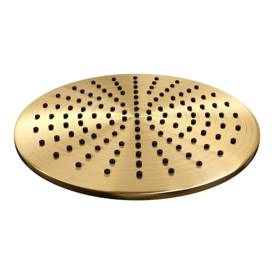 BRAUER Gold Edition Thermostatische Regendouche inbouw - drukknoppen - SET 62 - 30cm hoofddouche - rechte muurarm - staaf handdouche - doucheslang - geïntegreerde glijstang - goud geborsteld PVD