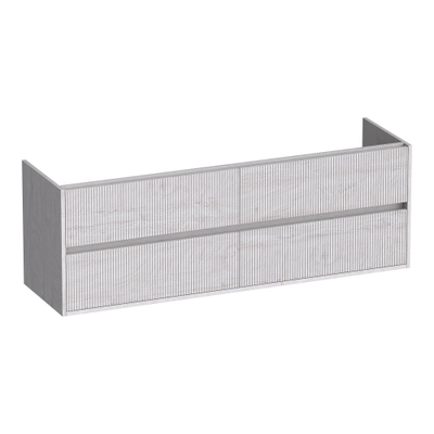 BRAUER Adore Wavy wastafelonderkast 160 4 softclose lades - greeploos - 2 sifon uitsparingen - Forest Seashell